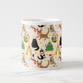 Weihnachtsmuster der Katzen Jumbo-Tasse (Vorderseite)