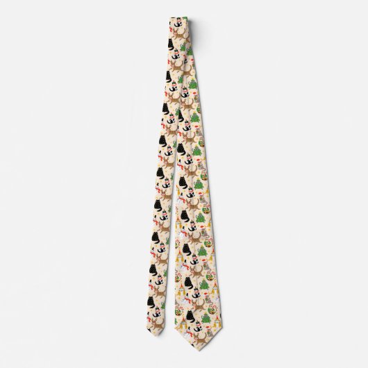 Weihnachtsmuster der Katzen Krawatte (Rückseite)