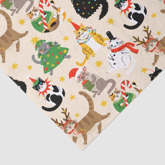 Weihnachtsmuster der Katzen Seidenpapier (Ausschnitt)