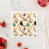 Weihnachtsmuster der Katzen Serviette (Beispiel)