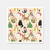 Weihnachtsmuster der Katzen Serviette (Vorderseite)