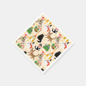 Weihnachtsmuster der Katzen Serviette (Ecke)