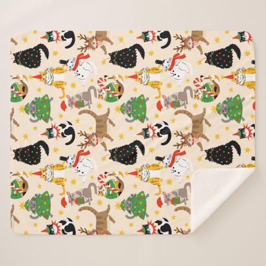 Weihnachtsmuster der Katzen Sherpadecke (Vorderseite (Horizontal))