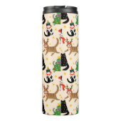 Weihnachtsmuster der Katzen Thermosbecher (Rückseite)