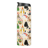 Weihnachtsmuster der Katzen Thermosbecher (Nach rechts gedreht)