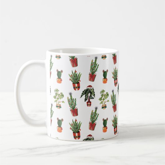 Weihnachtsmuster der Pflanze Kaffeetasse (Links)