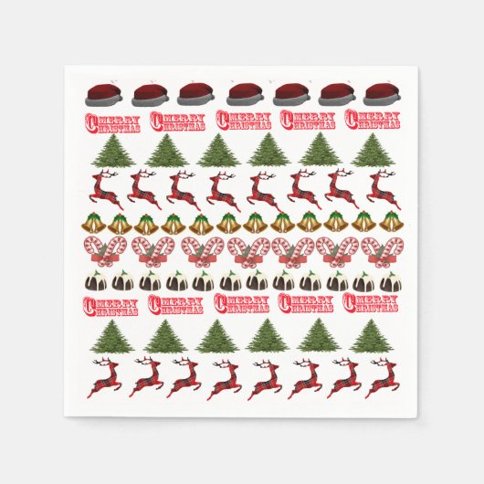 Weihnachtsmuster der Reinhirsche, Serviette (Vorderseite)