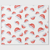 Weihnachtsmuster der Weihnachtsmannmütze Geschenkpapier (Flach)