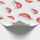 Weihnachtsmuster der Weihnachtsmannmütze Geschenkpapier (Ecke)