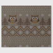 Weihnachtsmuster des Neujahrs, mit Owls gespitzt Geschenkpapier (Flach)