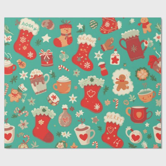 Weihnachtsmuster Design Geschenk Thema Geschenkpapier (Flach)