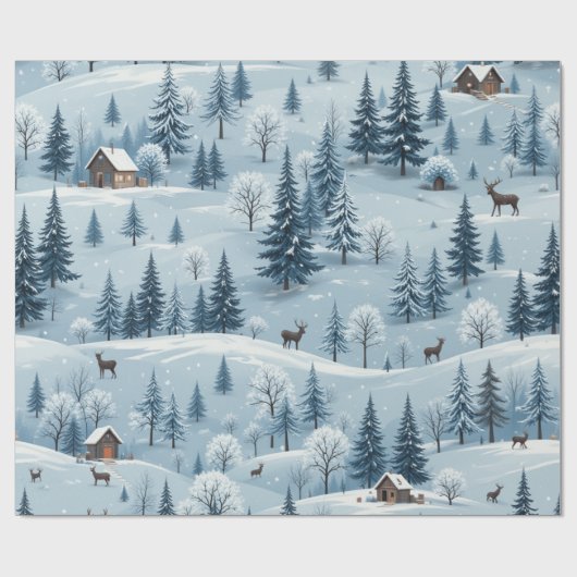 Weihnachtsmuster Design weiß Geschenkpapier (Flach)