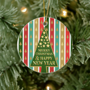Weihnachtsmuster - Elegantes und elegantes Baum-De Keramik Ornament