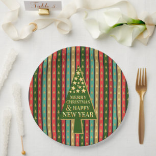 Weihnachtsmuster - Elegantes und elegantes Baum-De Pappteller