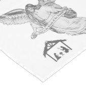 Weihnachtsmuster & Engel mit Bethlehem auf Weiß Mittelgroßer Tischläufer (Ecke)