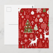 Weihnachtsmuster Faltkarte Postkarte (Vorne/Hinten)