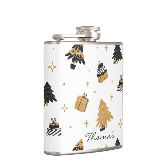 Weihnachtsmuster Feierliche Keepake Custom Flachmann (Rechts)