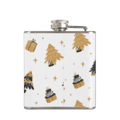 Weihnachtsmuster Feierliche Keepake Custom Flachmann (Rückseite)