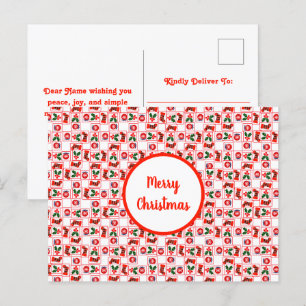 Weihnachtsmuster Feiertagspostkarte