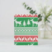 Weihnachtsmuster Feiertagspostkarte (Stehend Vorderseite)