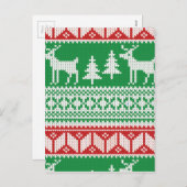 Weihnachtsmuster Feiertagspostkarte (Vorne/Hinten)