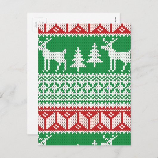 Weihnachtsmuster Feiertagspostkarte (Vorne/Hinten)