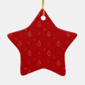 Weihnachtsmuster: Festliche Bäume und Schneeflocke Keramik Ornament (Hinten)