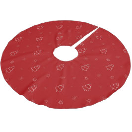 Weihnachtsmuster: Festliche Bäume und Schneeflocke Polyester Weihnachtsbaumdecke
