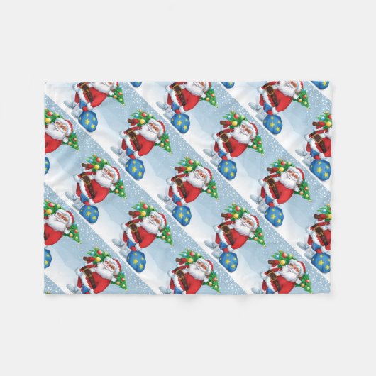 Weihnachtsmuster Fleecedecke (Vorderseite (Horizontal))