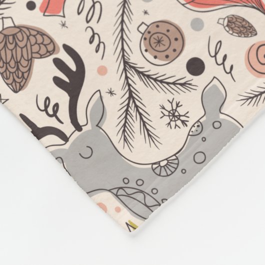 Weihnachtsmuster Fleecedecke (Ecke)