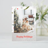 Weihnachtsmuster-Foto auf Silberweihnachtskarte (Stehend Vorderseite)