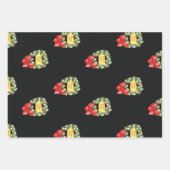 Weihnachtsmuster, frohe Weihnachten im Kraut Geschenkpapier Set (Vorderseite 3)