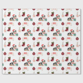 Weihnachtsmuster für Australian Shepherd mit Santa Geschenkpapier (Flach)