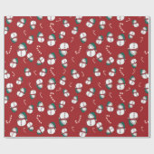 Weihnachtsmuster für einen festlichen Schneemann u Geschenkpapier (Flach)