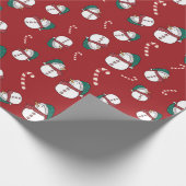 Weihnachtsmuster für einen festlichen Schneemann u Geschenkpapier (Ecke)