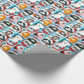 Weihnachtsmuster für festliche Tiere Geschenkpapier (Ecke)