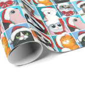 Weihnachtsmuster für festliche Tiere Geschenkpapier (Rolleneckpunkt)