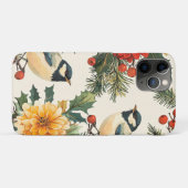 Weihnachtsmuster für Rustikale Vögel und Poinsetti Case-Mate iPhone Hülle (Rückseite (Horizontal))