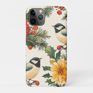 Weihnachtsmuster für Rustikale Vögel und Poinsetti Case-Mate iPhone Hülle