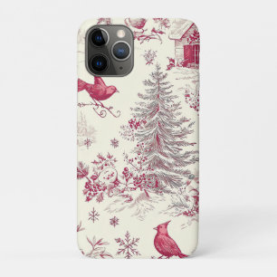 Weihnachtsmuster für Rustikale Vögel und Poinsetti Case-Mate iPhone Hülle