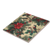 Weihnachtsmuster für Rustikale Vögel und Poinsetti Fliese (Seite)