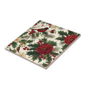 Weihnachtsmuster für Rustikale Vögel und Poinsetti Fliese (Seite)