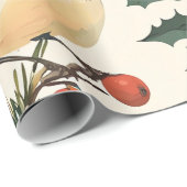 Weihnachtsmuster für Rustikale Vögel und Poinsetti Geschenkpapier (Rolleneckpunkt)