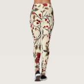 Weihnachtsmuster für Rustikale Vögel und Poinsetti Leggings (Rückseite)