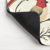 Weihnachtsmuster für Rustikale Vögel und Poinsetti Mousepad (Ecke)