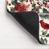 Weihnachtsmuster für Rustikale Vögel und Poinsetti Mousepad (Ecke)
