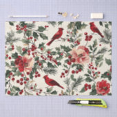 Weihnachtsmuster für Rustikale Vögel und Poinsetti Seidenpapier (Handwerk)