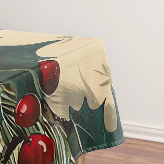 Weihnachtsmuster für Rustikale Vögel und Poinsetti Tischdecke (Beispiel)