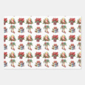 Weihnachtsmuster für Wasserfarben Geschenkpapier Set (Vorderseite)