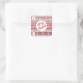 Weihnachtsmuster Geschenkklammer Quadratischer Aufkleber (Tasche)